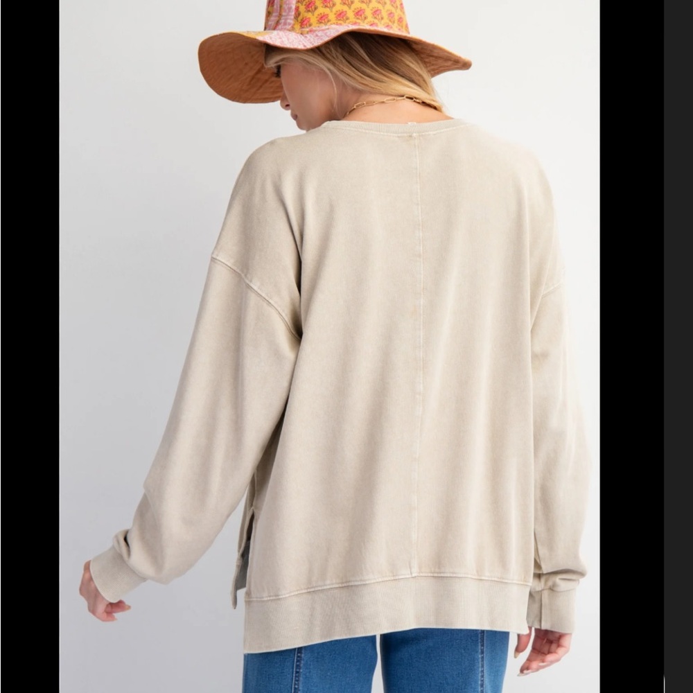 Casual Cream Crew Neck Sweater